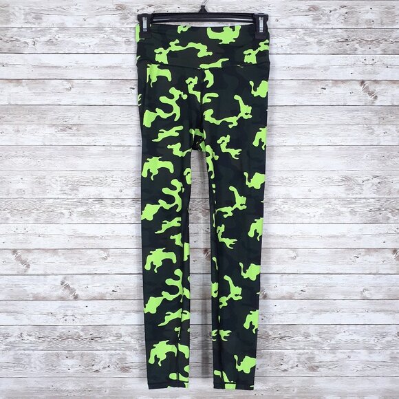 Free People Movement Leggings XS Neon Green Camo 41A - Picture 1 of 5